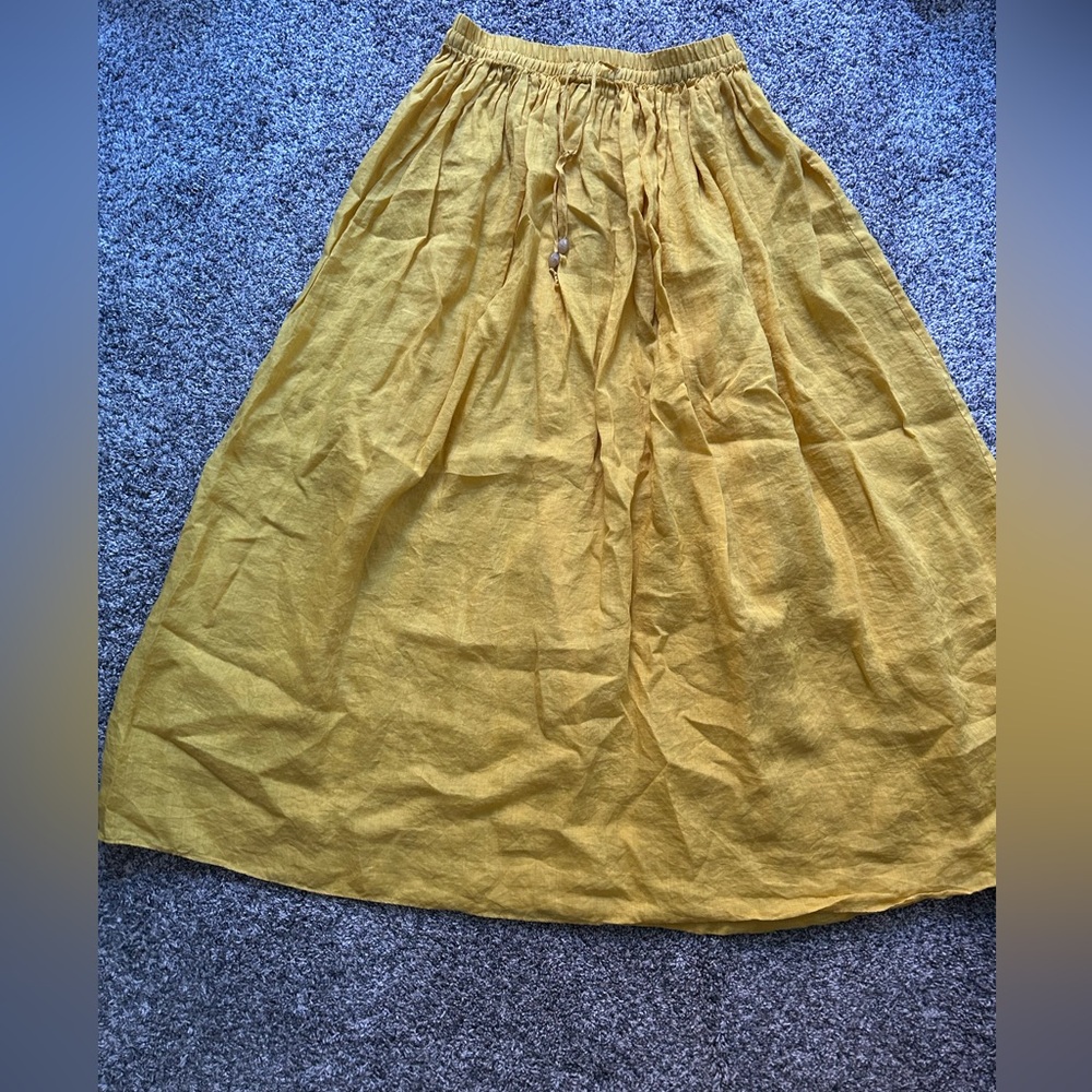 Zara Mustard Pleated Skirt